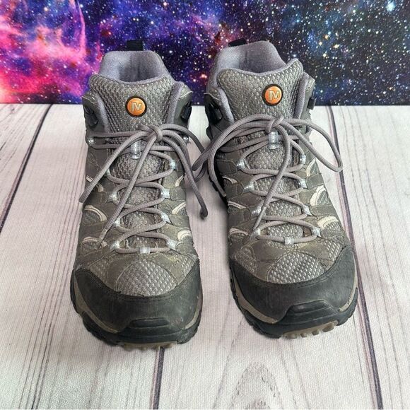 Merrell Womens Moab Mid Gore-Tex Grey Periwinkle Waterproof Boots J87316 Sz 8.5 - Picture 9 of 9